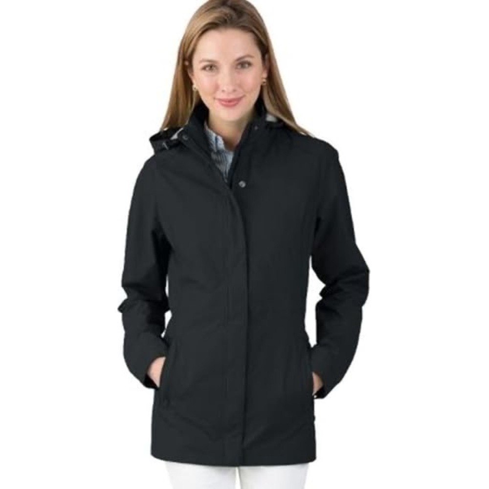 Lands' End Women's 3 in 1 Squall Jacket in Black Size XS 2-4